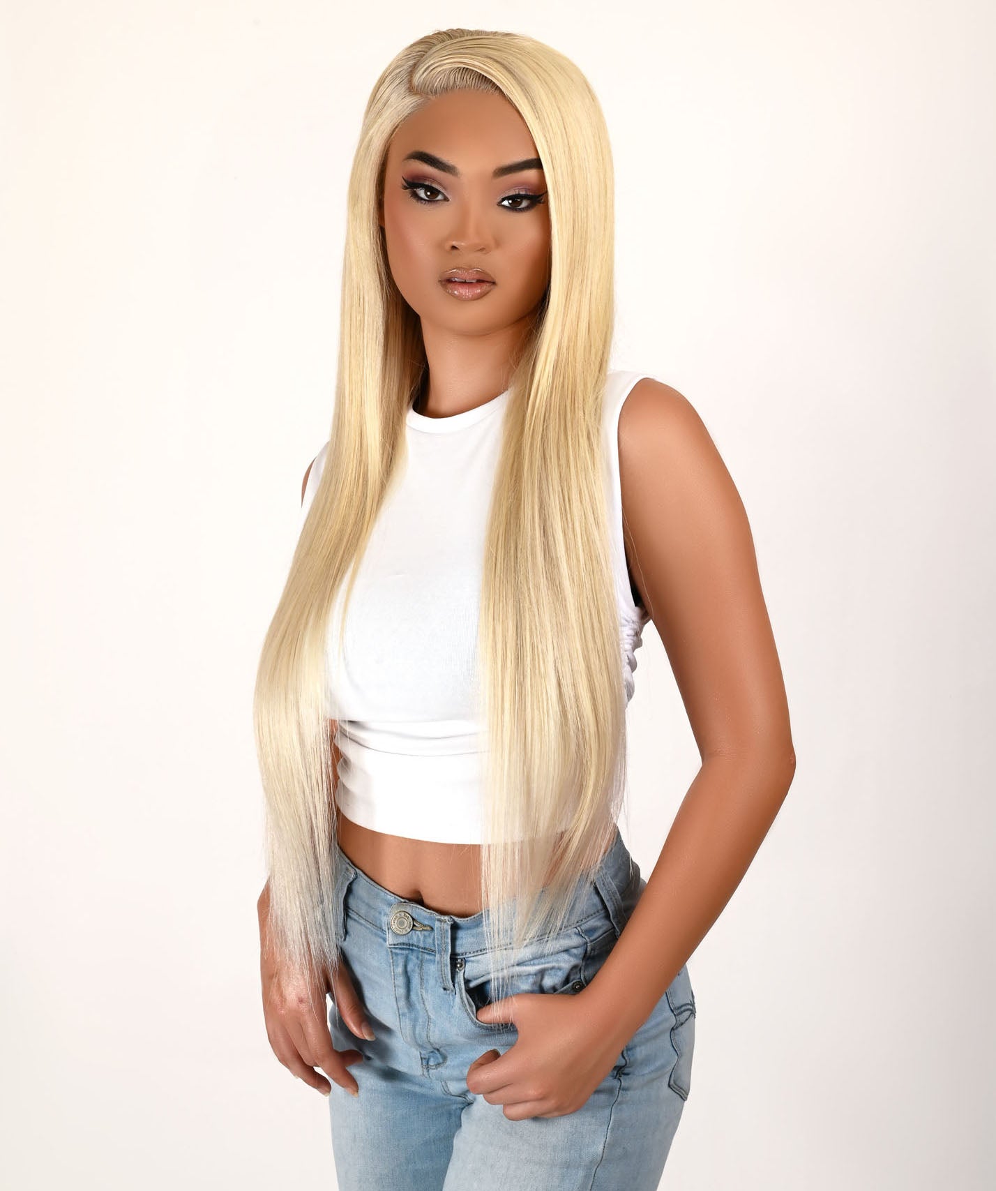 Invisible HD Blonde Lace Straight Frontal Unit